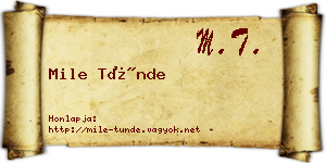 Mile Tünde névjegykártya